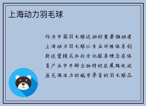 上海动力羽毛球