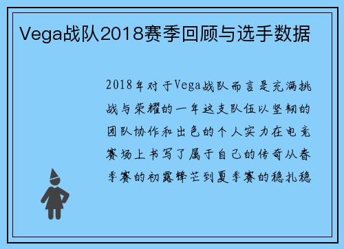 Vega战队2018赛季回顾与选手数据